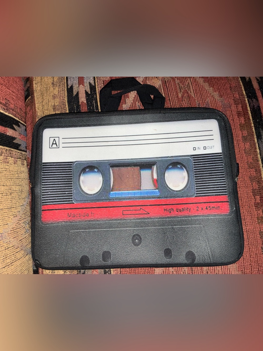 Retro Cassette Design Portable Laptop Case
